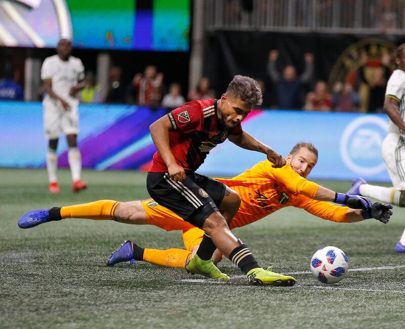 Atlanta United's Josef Martinez makes it 1-0. AP Photo