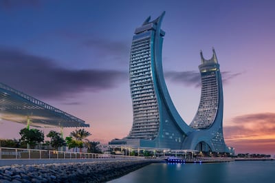 Katara towers is located in the Lusail Marina district. Alamy