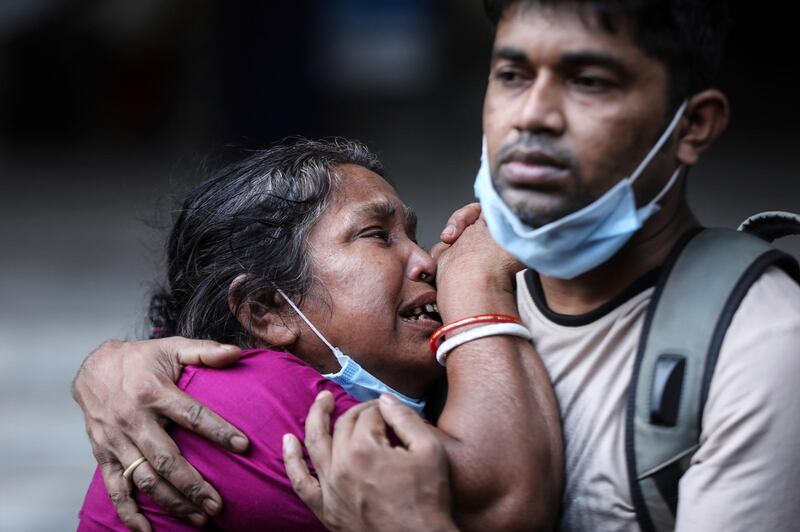 A Bangladeshi woman mourns the death of her husband from Covid-19 in Dhaka, Bangladesh. On Saturday, health authorities said a variant from India was detected for the first time. AP Photo