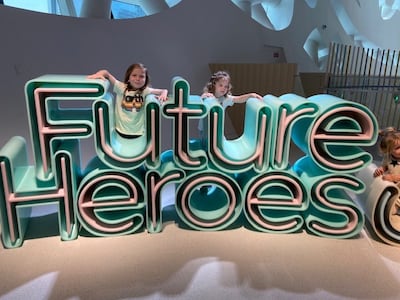 The colours and materials of the Future Heroes exhibit create an environment that lends itself to thought, innovation and creativity. Photo: Gemma White for The National