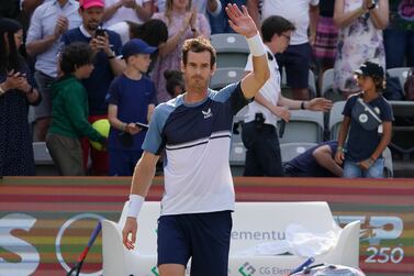 STUTTGART, GERMANY - JUNE 11: Andy Murray of Great Britain celebrates after the Men`s Singles Semi-final match between Andy Murray of Great Britain and Nick Kyrgios of Australia during day six of the BOSS OPEN at Tennisclub Weissenhof on June 11, 2022 in Stuttgart, Germany. (Photo by Christian Kaspar-Bartke / Getty Images)