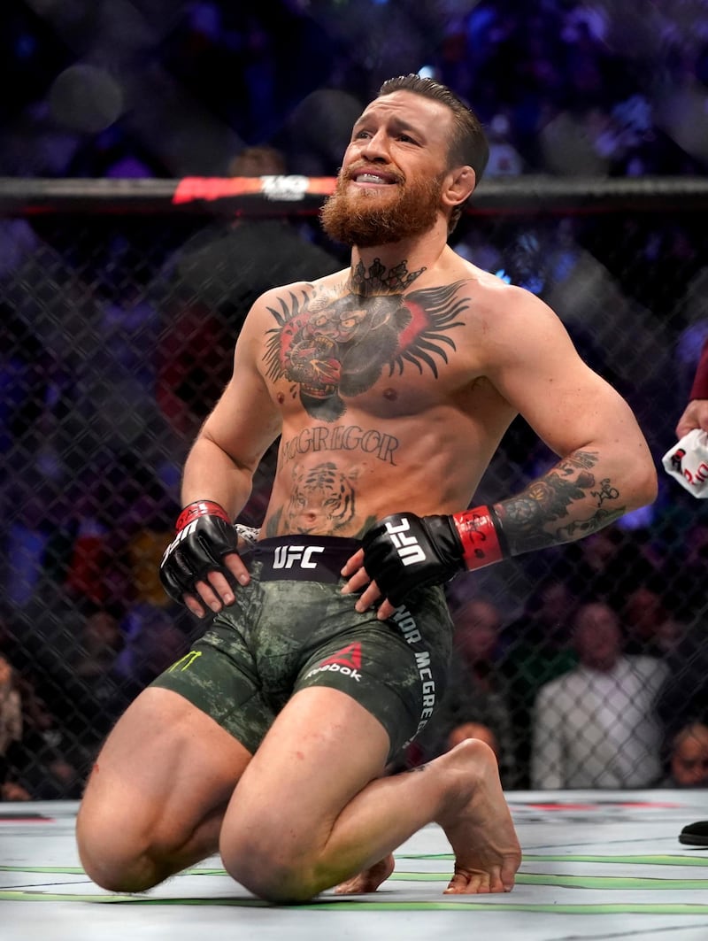 Conor McGregor celebrates his win against Donald Cerrone. Reuters