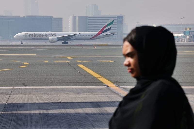 An Emirates Boing 777-300ER at Dubai International Airport. AFP