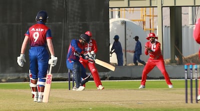 Kushal Malla managed just four as Nepal were bowled out cheaply. Courtesy Oman Cricket