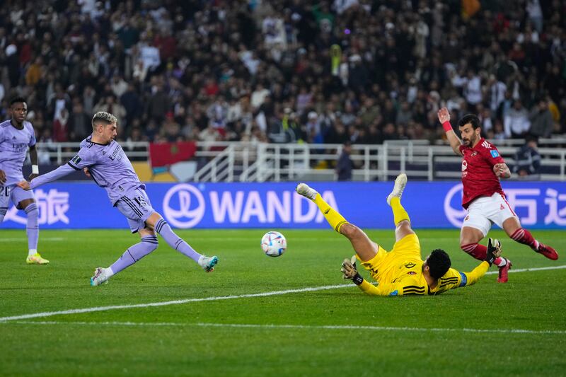 Federico Valverde scores Madrid's side's second goal. AP