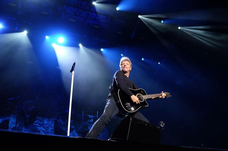 Bon Jovi performed in concert on Thursday night at du Arena in Abu Dhabi. Delores Johnson / The National