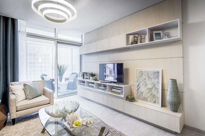 Belgravia, a Dh200 million, four-storey property project, has 181 units. Above, a rendering of the interior of one of the units. Courtesy Ellington Properties