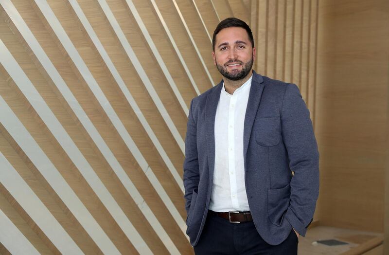 DUBAI , UNITED ARAB EMIRATES, September 26 , 2018 :- Ravi Bhusari , Co-Founder behind Nook the region’s first co-working space focused on sports, fitness & wellness which is under construction at the One JLT in Jumeirah Lake Towers in Dubai. ( Pawan Singh / The National )  For Business. Story by David Dunn