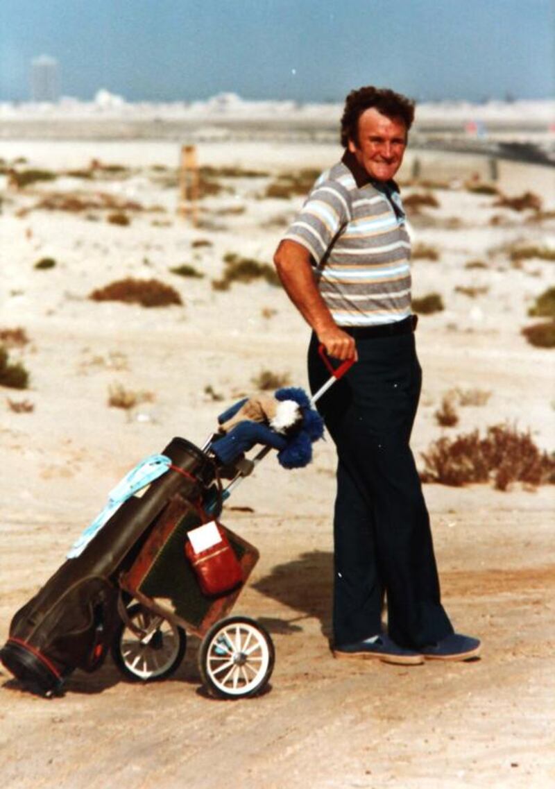 Don Revie in the UAE playing golf.