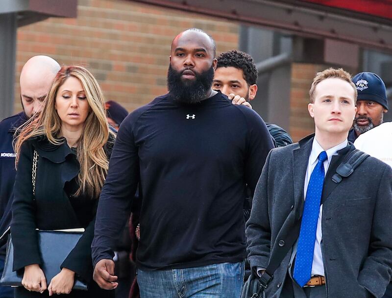 Members of Smollett's family were present for his court appearance.  EPA/TANNEN MAURY