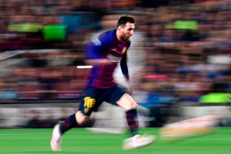 Barcelona's Argentine forward Lionel Messi was at his best against Liverpool in the first leg of their Uefa Champions League semi-final at Camp Nou on Wednesday night as the hosts took a 3-0 lead. Javier Soriano / AFP