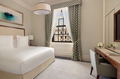 A corner suite at Raffles London at The OWO. Photo: Raffles Hotels