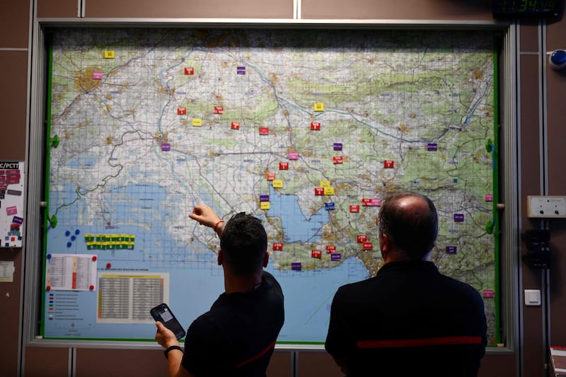 A firefighters' operations room in Marseille, France. AFP
