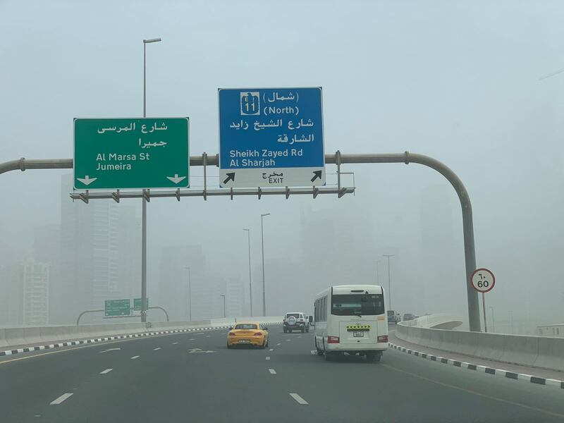 Dust storm in Dubai. Pawan Singh / The National