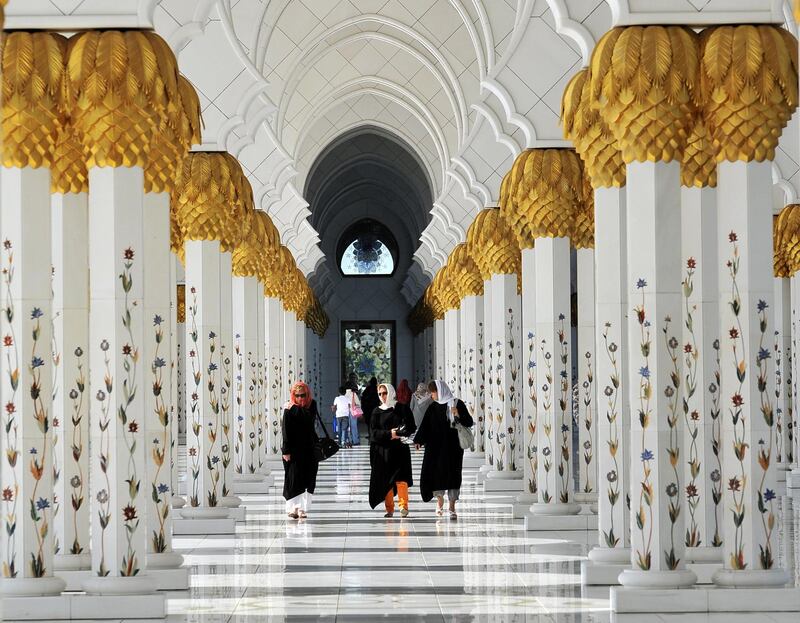 The grand mosque welcomed 4.685 million visitors and worshippers in 2012. ï»¿ï»¿Courtesy Sheikh Zayed Grand Mosque