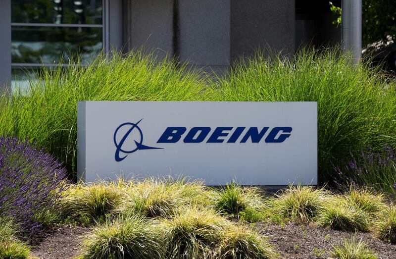 FILE PHOTO: Signage of The Boeing Company in Seattle, Washington, U.S. June 29, 2020.  REUTERS/Karen Ducey/File Photo