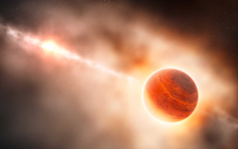 The formation of a gas giant planet embedded in the disk of dust and gas in the ring of dust around a young star. Photo: University of Michigan
