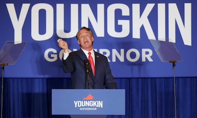 Virginia Republican Glenn Youngkin at his election night party last week. Reuters