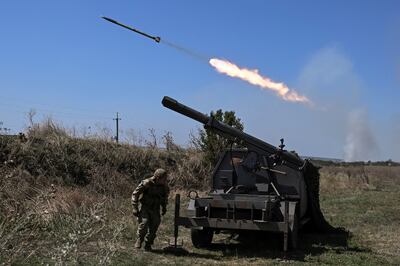 Ukrainian servicemen fire a multiple launch rocket system towards Russian troops in the Zaporizhzhia region. Reuters