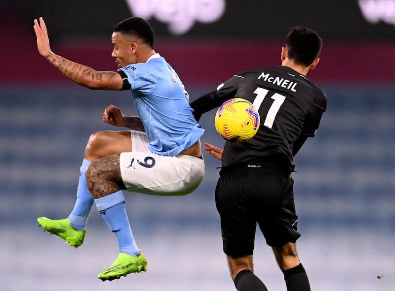 Gabriel Jesus - 8. Went looking for work in deeper positions, and was single-minded in pursuit of a goal with a dribble and shot at the end of the first half, but it went high and wide. AP