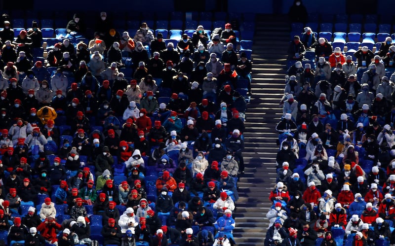 Spectators arrive for the Opening Ceremony of the Beijing 2022 Olympic Games at the National Stadium, also known as Bird's Nest, in Beijing China. EPA