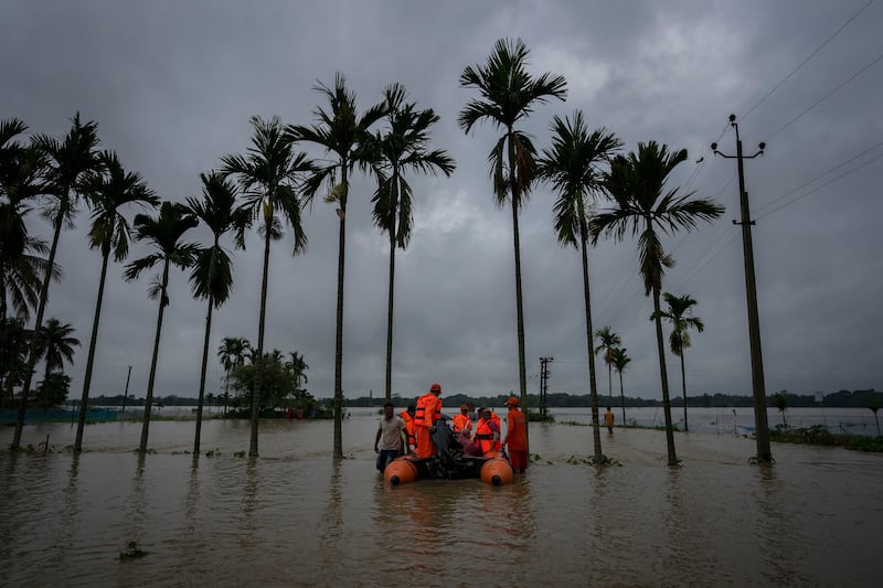 Deadly floods have hit Bangladesh and India, submerging the homes of at least two million people in Assam alone. AP