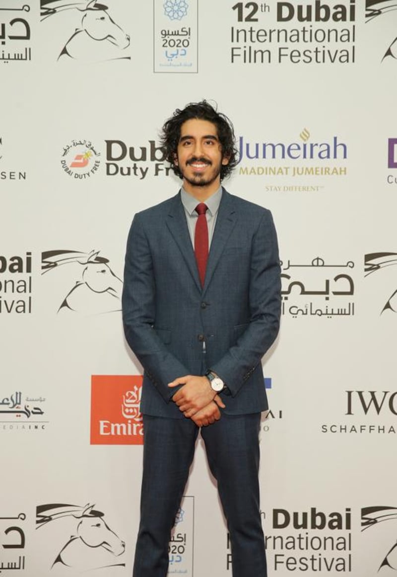 Dev Patel attends The Man Who Knew Infinity premiere during day four of the 12th annual Dubai International Film Festival. Photo by Neilson Barnard / Getty Images for DIFF