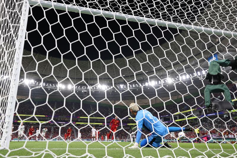 Ferran Torres of Spain scores their third goal with a penalty. Getty 