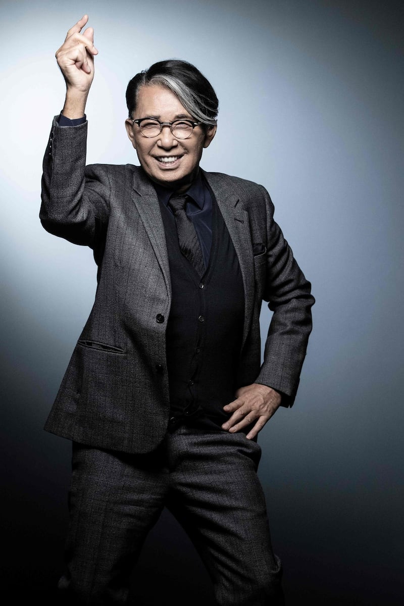 Japanese-French fashion designer Kenzo Takada posing during a photo session in Paris on November 14, 2018. AFP