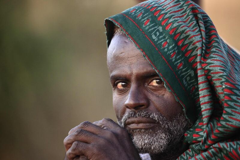 An Ethiopian refugee who fled fighting in Tigray province looks on at the Um Rakuba camp in Sudan's eastern Gedaref province.  AFP