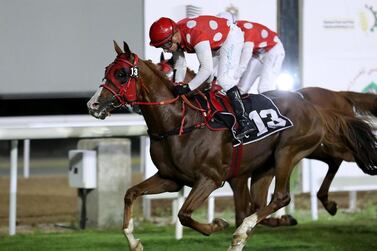 RB Torch, ridden by Tadhg O’Shea, won the Sheikh Zayed bin Sulatn Al Nahyan Jewel Crown Trial at the Abu Dhabi Equestrian Club last month. Pawan Singh / The National