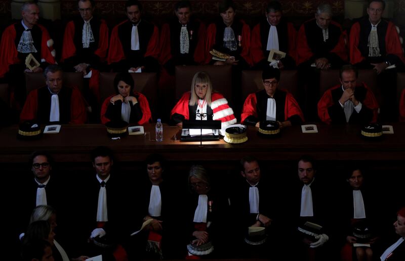 Magistrates and lawyers attend the start of the working year of Monaco's judicial authorities at the Monaco court. Eric Gaillard / Reuters