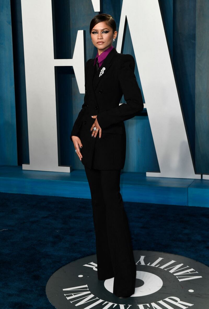 Zendaya attends the Vanity Fair Oscar Party. AFP