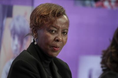 Louise Mushikiwabo, Rwanda's foreign minister, looks on during a panel session on the opening day of the World Economic Forum (WEF) in Davos, Switzerland, on Tuesday, Jan. 23, 2018. World leaders, influential executives, bankers and policy makers attend the 48th annual meeting of the World Economic Forum in Davos from Jan. 23 - 26. Photographer: Jason Alden/Bloomberg