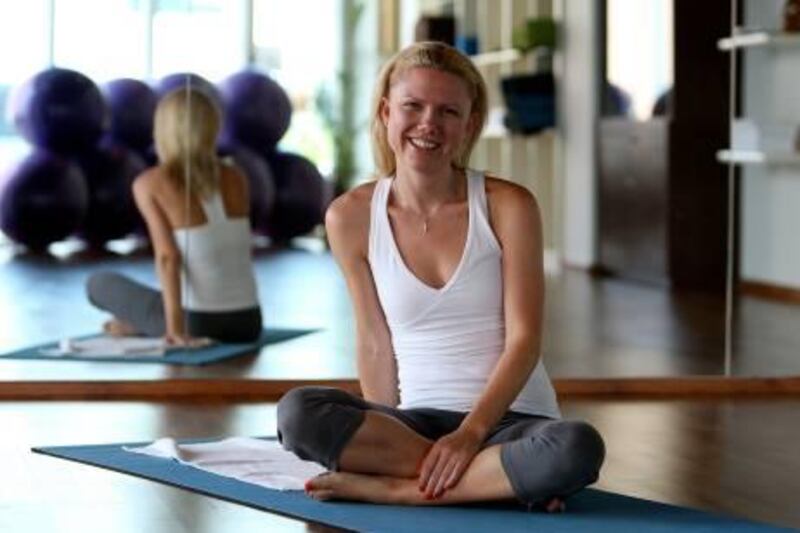 DUBAI, UNITED ARAB EMIRATES Ð May 31: Sarah Noble, pilates instructor in Zen Yoga Studio at knowledge village in Dubai.  (Pawan Singh / The National) For Personal Finance. *** Local Caption ***  PS10- SARAH.jpg