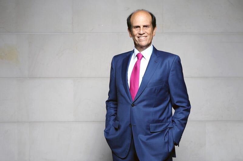 Michael Milken, chairman of the Milken Institute, poses for a photograph ahead of the Milken Institute Asia Summit in Singapore, on Thursday, Sept. 13, 2018. The conference runs though Sept. 14. Photographer: Paul Miller/Bloomberg