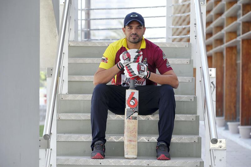 DUBAI , UNITED ARAB EMIRATES , JUNE 12 – 2018 :- Habib Ghazi , Afghanistan Cricketer at the ICC Cricket Academy in Dubai Sports City in Dubai.  ( Pawan Singh / The National )  For Sports. Story by Paul Radley