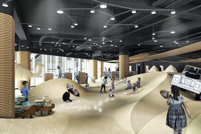 Rendering of Children’s Library next to Qasr Al Hosn in Abu Dhabi. Department of Culture and Tourism – Abu Dhabi