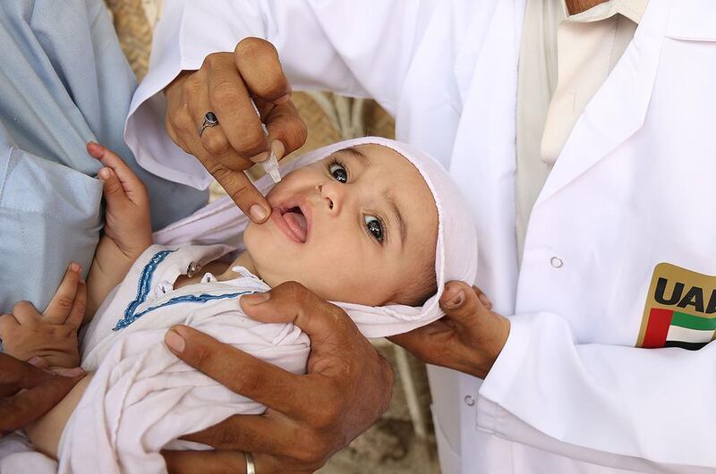 Since 2014, the UAE has contributed more than $200m towards the eradication of polio in Pakistan. It has delivered 483 million doses of polio vaccine and immunised more than 86 million children.