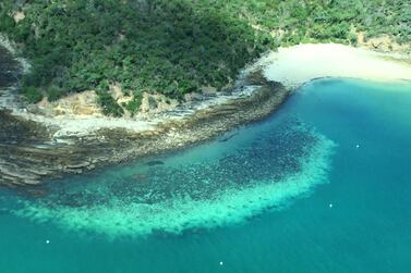 This undated handout photo received on April 6, 2020 from the ARC Centre of Excellence for Coral Reef Studies at James Cook University, shows an aerial survey of coral bleaching on the Great Barrier Reef. Australia's Great Barrier Reef has suffered its most widespread coral bleaching on record, scientists said on April 7, 2020 in a dire warning about the threat posed by climate change to the world's largest living organism. James Cook University professor Terry Hughes said a comprehensive survey last month found record sea temperatures had caused the third mass bleaching of the 2,300-kilometre (1,400-mile) reef system in just five years. - TO BE USED EXCLUSIVELY FOR AFP STORY AUSTRALIA-ENVIRONMENT-CLIMATE-REEF RESTRICTED TO EDITORIAL USE - MANDATORY CREDIT "AFP PHOTO / JAMES COOK UNIVERSITY" - NO MARKETING NO ADVERTISING CAMPAIGNS - DISTRIBUTED AS A SERVICE TO CLIENTS - NO ARCHIVE / AFP / JAMES COOK UNIVERSITY AUSTRALIA / Handout / TO BE USED EXCLUSIVELY FOR AFP STORY AUSTRALIA-ENVIRONMENT-CLIMATE-REEF RESTRICTED TO EDITORIAL USE - MANDATORY CREDIT "AFP PHOTO / JAMES COOK UNIVERSITY" - NO MARKETING NO ADVERTISING CAMPAIGNS - DISTRIBUTED AS A SERVICE TO CLIENTS - NO ARCHIVE