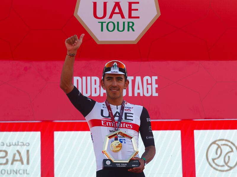 UAE Team Emirates rider Juan Sebastian Molano won stage four of the UAE Tour in Dubai. Photo: UAE Tour