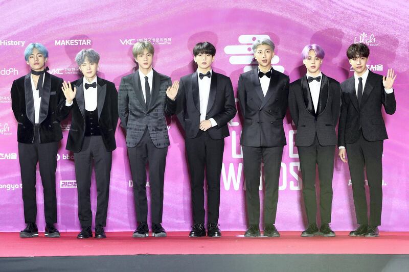 SEOUL, SOUTH KOREA - JANUARY 15: South Korean boy band BTS attend the Seoul Music Awards on January 15, 2019 in Seoul, South Korea. (Photo by Chung Sung-Jun/Getty Images)