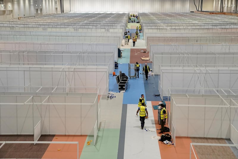 Vital use is being made of the spacious exhibition centre. Courtesy: Reuters