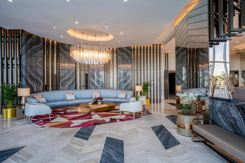 The lobby of the Radisson Hotels Dubai Damac Hills which has just opened head of the Eid Al Fitr break. Courtesy: Radisson Hotels