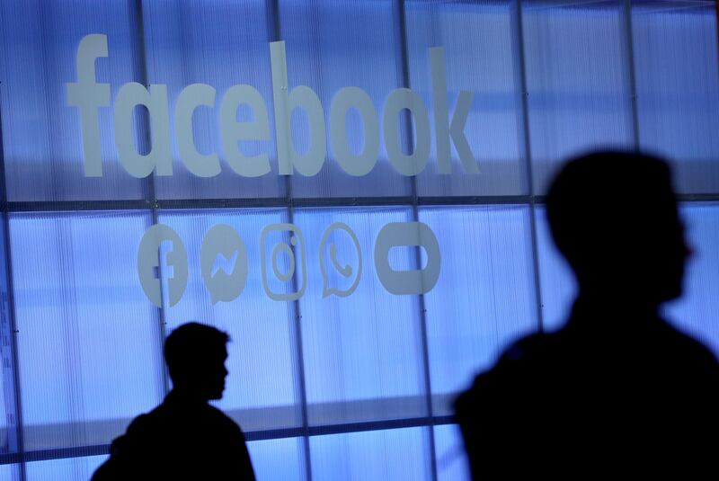 (FILES) This file photo taken on April 30, 2019 shows the Facebook logo displayed during the F8 Facebook Developers conference in San Jose, California.  Facebook unveiled on June 18, 2019 its global crypto-currency "Libra," in a new initiative in payments for the world's biggest social network with the potential to bring crypto-money out of the shadows and into the mainstream.

 / AFP / JUSTIN SULLIVAN
