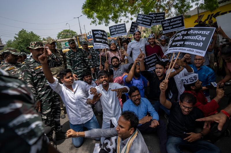 Hundreds of angry youths protest as the backlash continued for a third straight day on Friday. AP