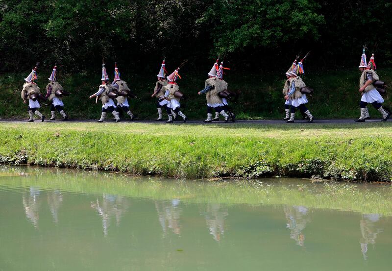 Thousands of Basque speakers from France and Spain gather at Saint-Pee-sur-Nivelle to march peacefully to demand the safe-keeping of Basque-language schools and promote new ones. AP Photo