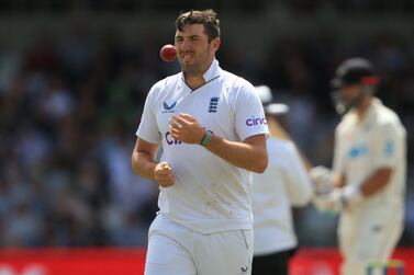 England's Jamie Overton prepares to bowl during play on day 4 of the third cricket Test match between England and New Zealand at Headingley Cricket Ground in Leeds, northern England, on June 26, 2022.  (Photo by Lindsey Parnaby / AFP) / RESTRICTED TO EDITORIAL USE.  NO ASSOCIATION WITH DIRECT COMPETITOR OF SPONSOR, PARTNER, OR SUPPLIER OF THE ECB