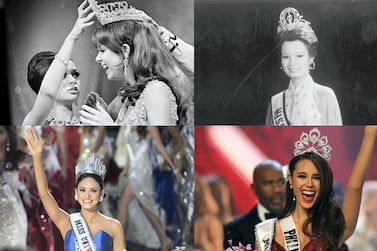 Clockwise from top left - Gloria Diaz, Maria Margarita Moran, Catriona Gray, and Pia Alonzo Wurtzbach. Images: AP Photo, Getty Images, EPA, AFP