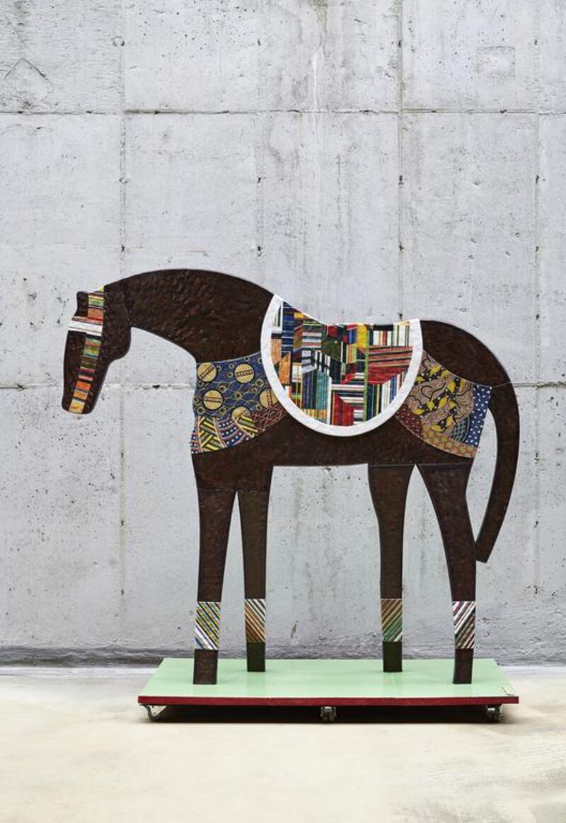 Korean artist Shin Sang-ho's 2014 work titled Horse - Emerald Green Pedestal. Courtesy Shin Sang-ho and Leehwaik Gallery